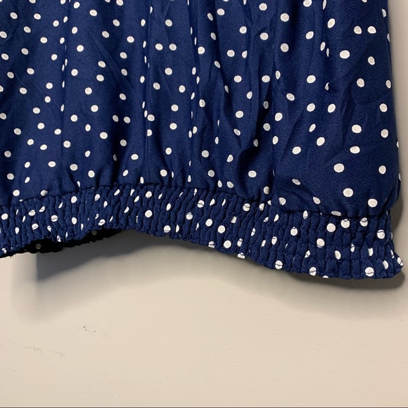 Vintage Navy Polka Dot Blouse - Picture 5 of 7
